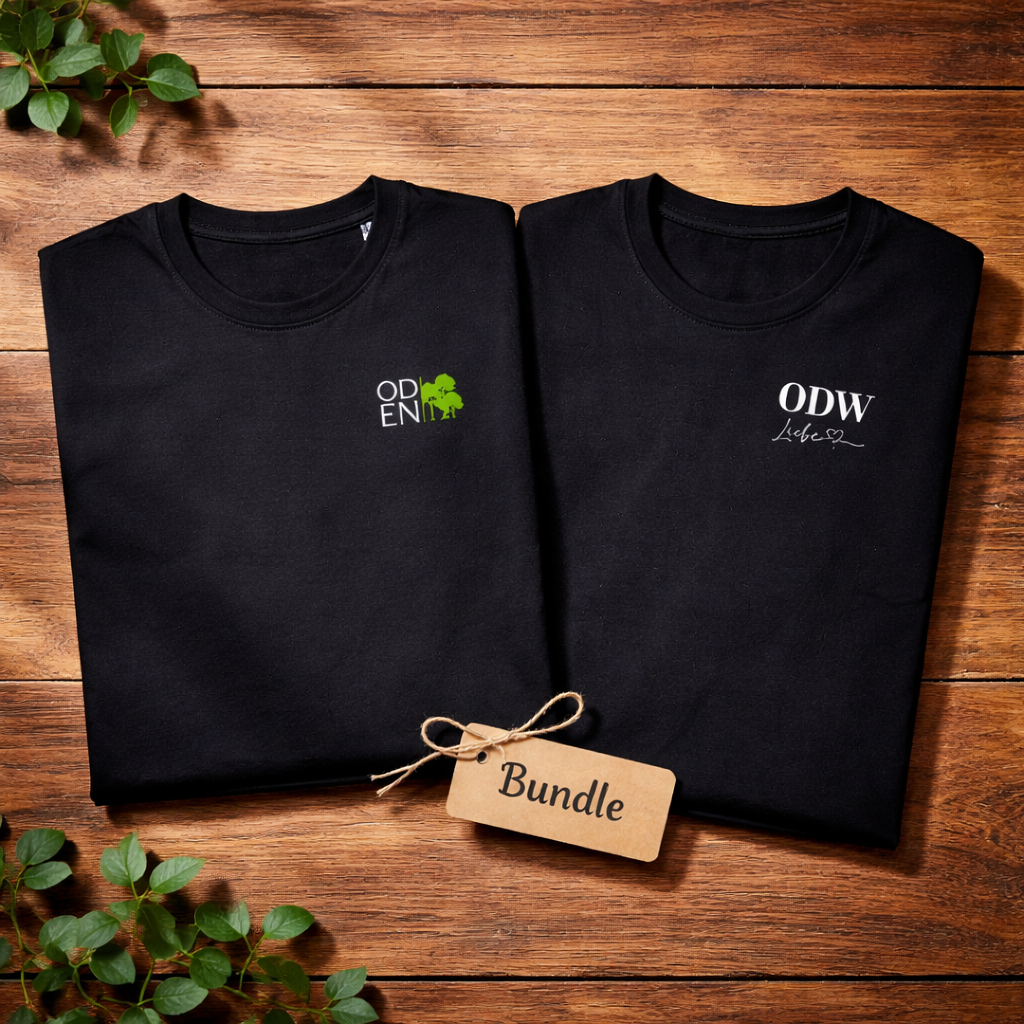 Odenwald (linke Brust) + ODWLiebe (linke Brust) | schwarzes T-Shirt Bundle