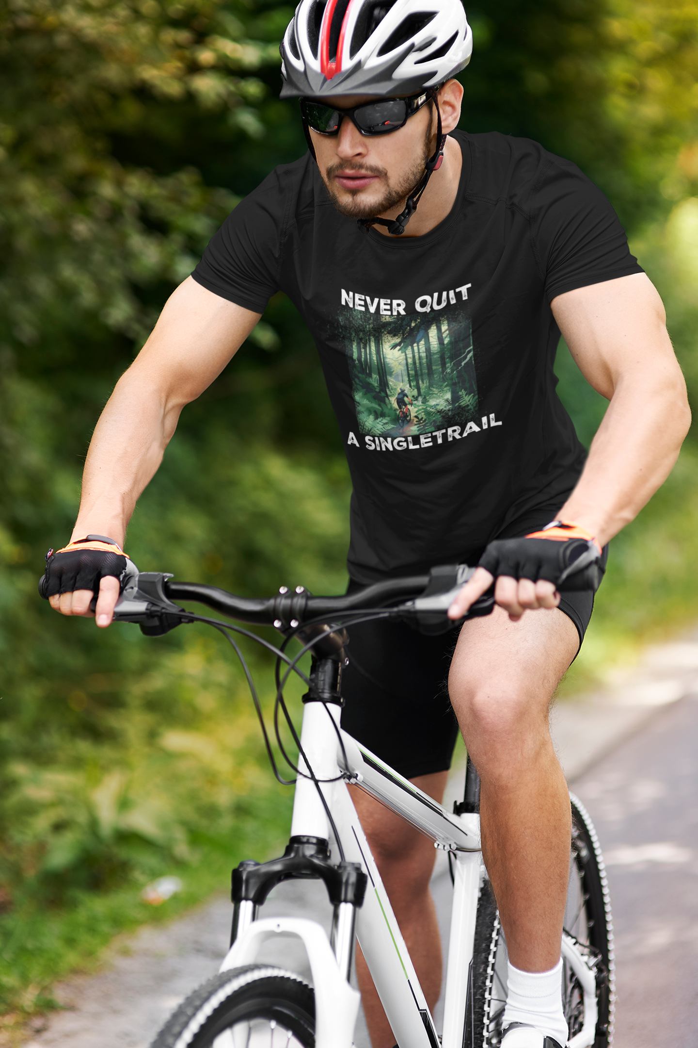 Never Quit a Singletrail - Herren Premium Organic Shirt