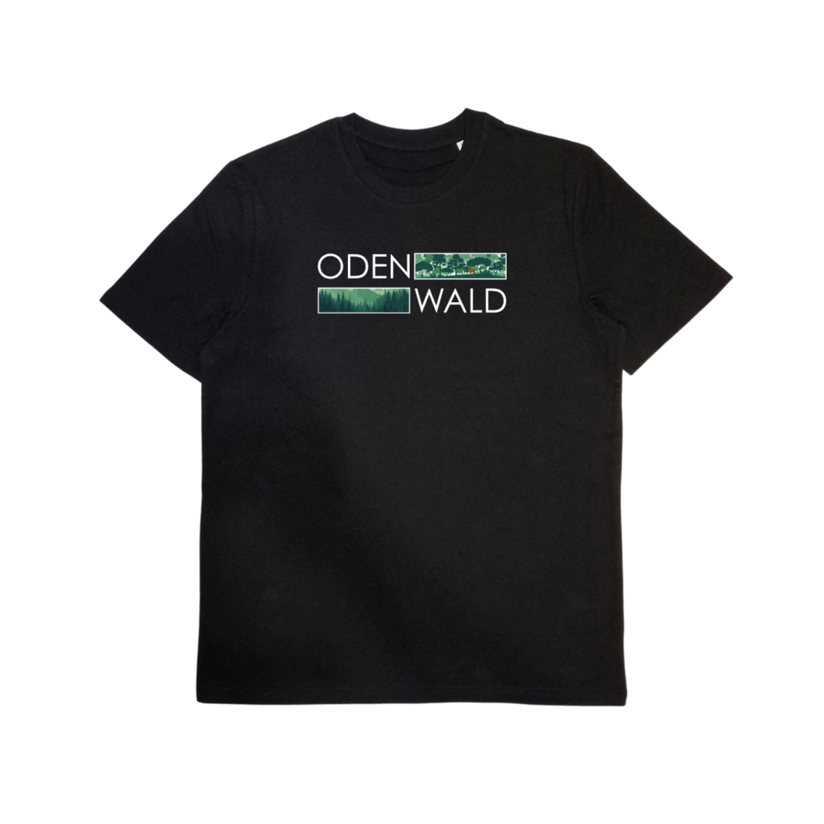 Bio-Baumwoll T-Shirt mit rechteckigem Odenwald-Motiv – Odenwald mit Stil, Frontansicht.