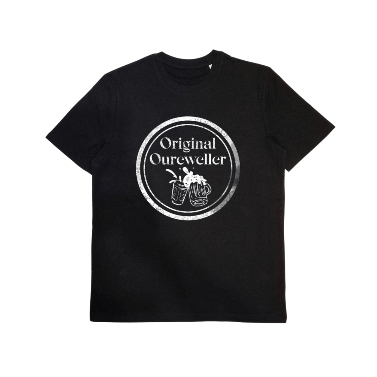 Herren T-Shirt aus Bio-Baumwolle mit Schriftzug „Original Oureweller“ – Odenwald mit Stil, Frontansicht.