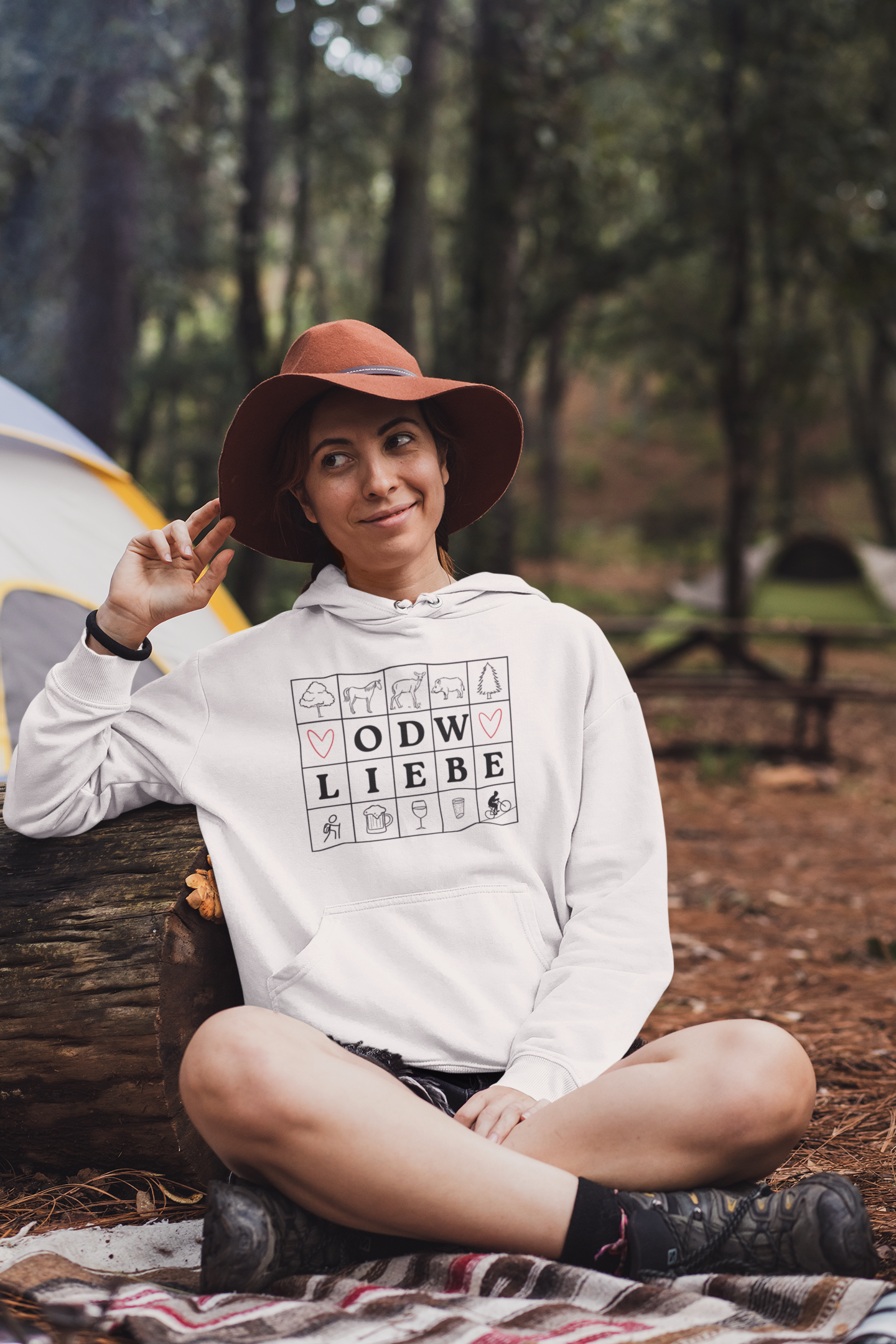 ODWLiebe Bäume Tiere Outdoor Alkohol - Unisex Organic Hoodie