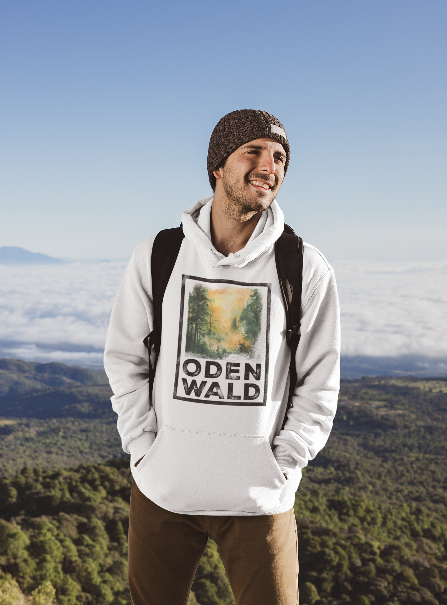 Sonnenuntergang Odenwald - Unisex Organic Hoodie