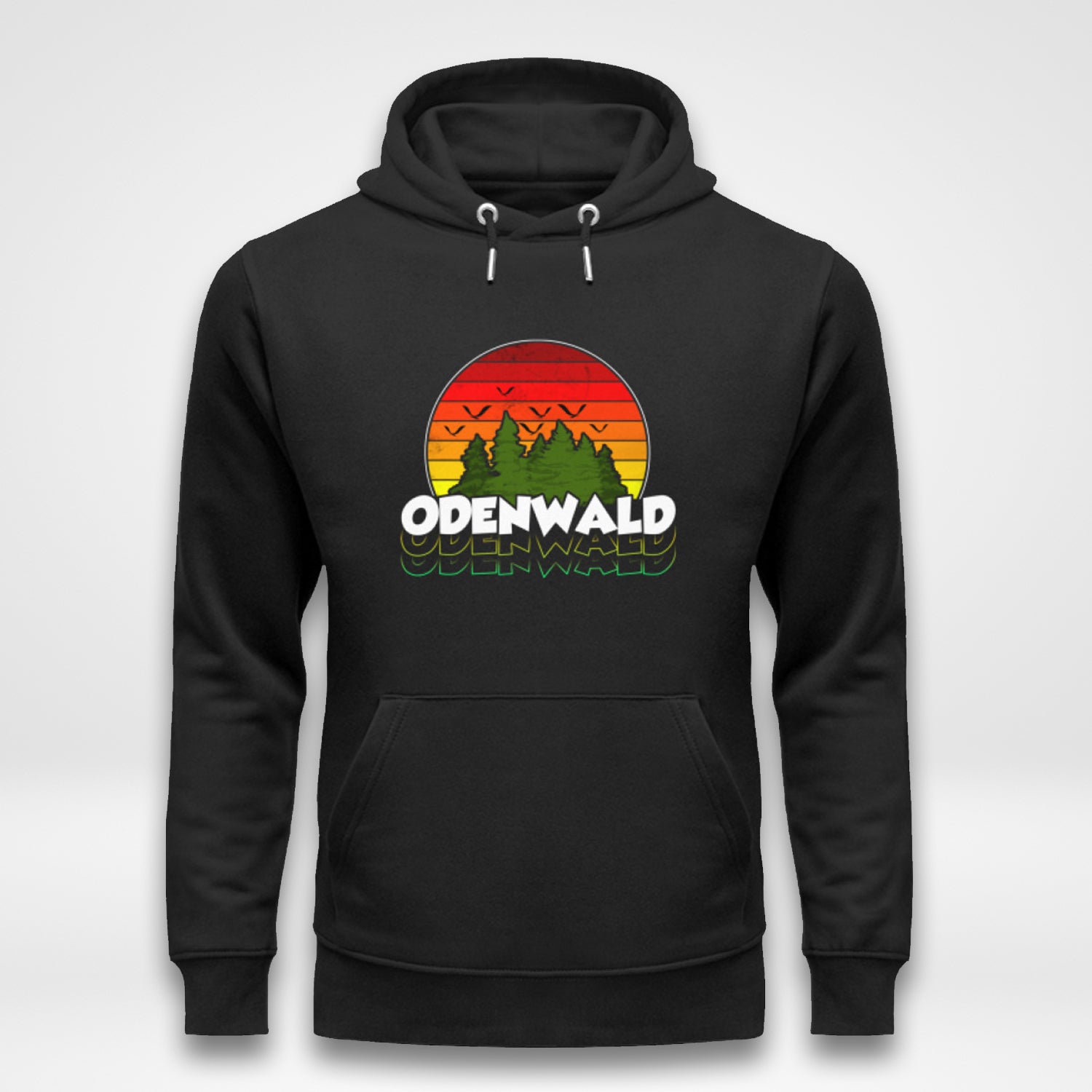Odenwald Vintagelook Unisex Hoodie Schwarz