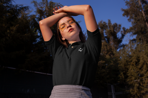 Produktbild Herz Wein Buche Bier Unisex Poloshirt in Schwarz