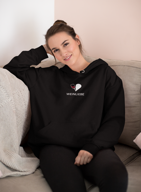Produktbild Weinliebe Unisex Hoodie in Schwarz