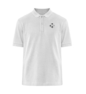 Herz Wein Buche Bier Unisex Poloshirt Weiß