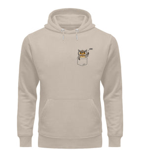 Gurre! Eule in Brusttasche Herren Damen Unisex Hoodie Desert Dust Odenwälder Dialekt Odenwald mit Stil Onlineshop