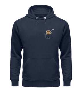 Gurre! Eule in Brusttasche Herren Damen Unisex Hoodie French Navy Odenwälder Dialekt Odenwald mit Stil Onlineshop