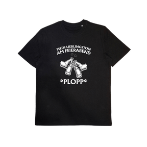 Bio-T-Shirt mit Statement „Mein Lieblingston am Feierabend“ – Odenwald mit Stil, Frontansicht.