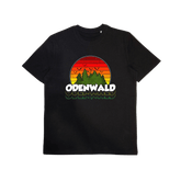 Herren T-Shirt aus Bio-Baumwolle im Odenwald Retro Sunset Stil – Odenwald mit Stil, Frontansicht.