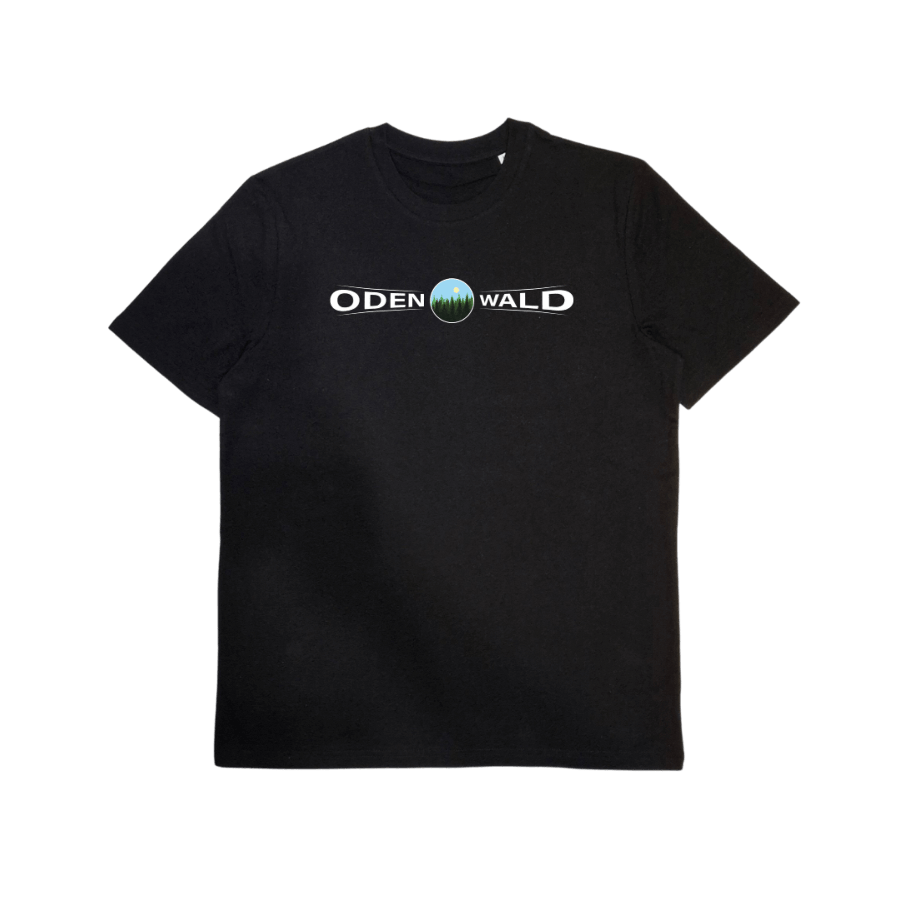 Bio-Baumwoll T-Shirt mit rundem Odenwald-Motiv – Odenwald mit Stil, Frontansicht.