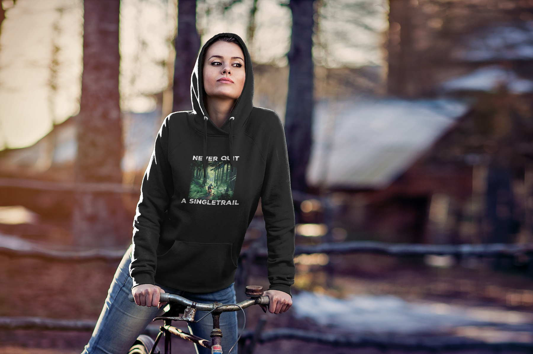 Never Quit a Singletrail - Unisex Organic Hoodie