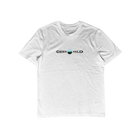 Weißes Unisex T-Shirt mit Odenwald mit rundem Motiv als Produktfoto.