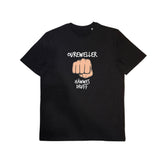 Bio-Baumwoll Unisex T-Shirt mit Dialekt-Motiv „Oureweller häwwes druff“ – Odenwald mit Stil, Frontansicht.