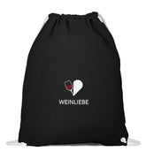 Weinliebe Turnbeutel Schwarz
