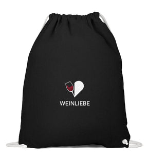 Weinliebe Turnbeutel Schwarz