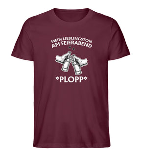Bier T-Shirt Mein Lieblingston am Feierabend Herren T-Shirt Burgundy Odenwald mit Stil Onlineshop