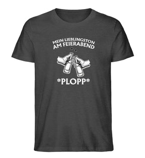 Bier T-Shirt Mein Lieblingston am Feierabend Herren T-Shirt Dark Heather Grey Odenwald mit Stil Onlineshop